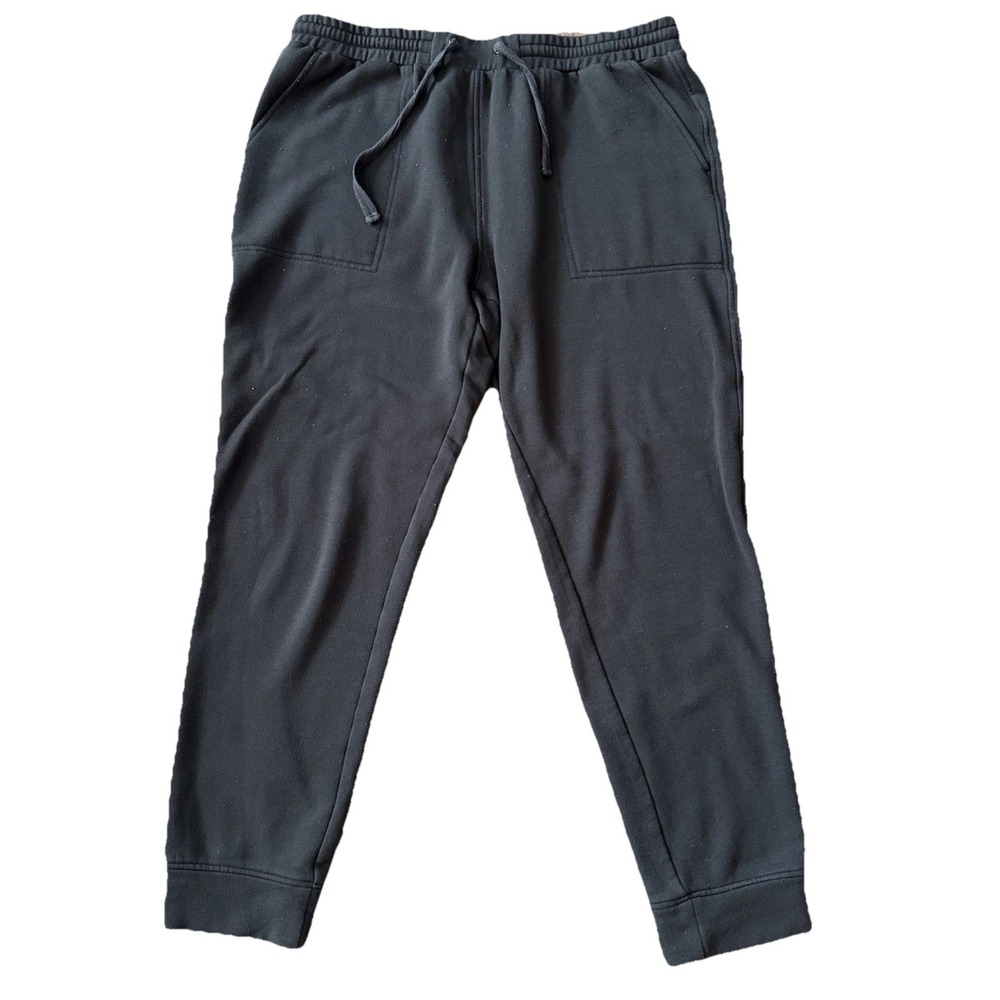 Quince SuperSoft Fleece Pants Women M Black Elastic Waist Lounge Joggers